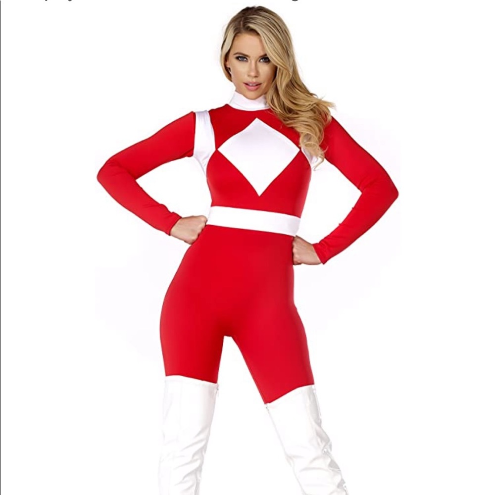 Women’s adult red power rangers costume